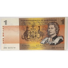 AUSTRALIA 1967 . ONE 1 DOLLAR BANKNOTE . COOMBS/RANDALL . STAR NOTE 